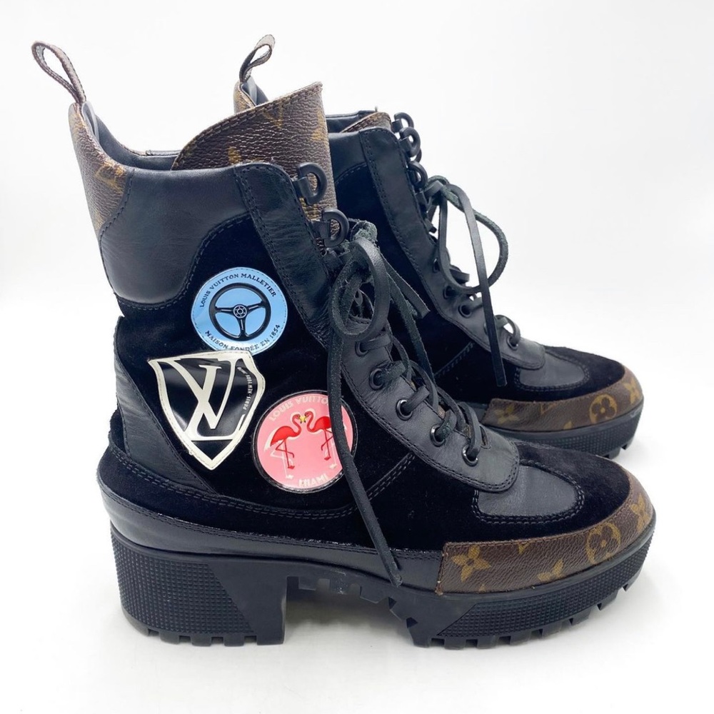 Louis Vuitton Black Heart Platform Desert Boots - Picture 5 of 5